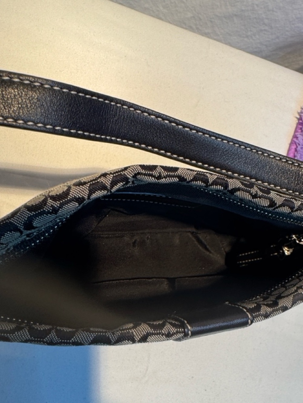 Coach Black and Gray Signature Jacquard Crossbody - Picture 9 of 13